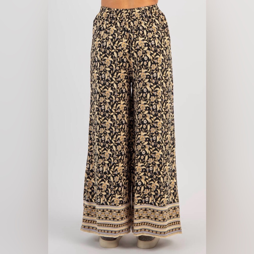Rip Curl Dreamer Crop Wide-Leg Pant Black Floral Women’s S
